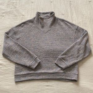 Madewell multi colored cropped mock neck sweatshirt sweater